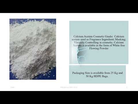 Calcium Acetate Cosmetic Grade