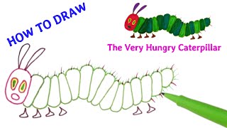 How to Draw The Very Hungry Caterpillar from children picture book by Eric Carle, EASY!