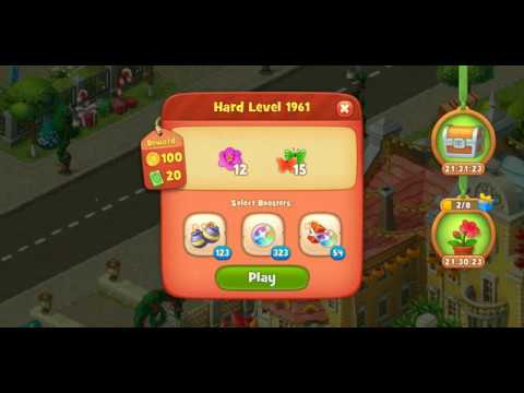 Gardenscapes Level 1961 Walkthrough "No Boosters Used"