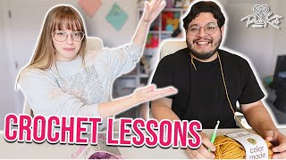 Teaching My Boyfriend How to Crochet - Episode 1 | PassioKnit Kelsie