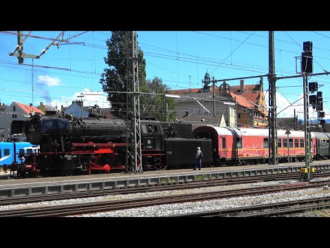 🚂Dampflok 23 058 in Lindau-Insel Bodensee bunter Sonderzuges➡️ 🇨🇭 Schweiz