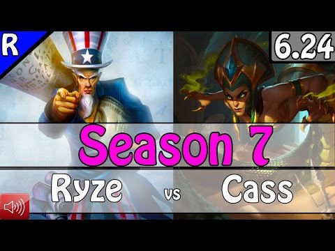 SKT T1 Faker RYZE vs CASSIOPEIA Mid - Patch 6 24 KR Ranked