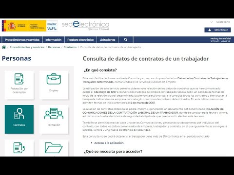, title : 'Cómo consultar datos de nuestro CONTRATO DE TRABAJO (SEPE)'