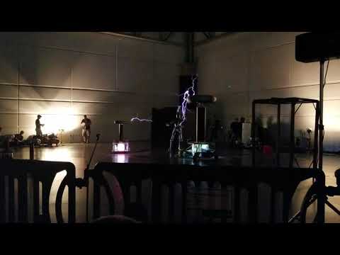 Rook, the knight, battling a 6' and 9' Tesla Coil