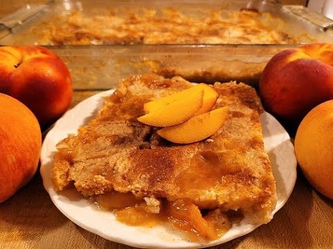 Peach Dump Cake with Cake Mix and Canned Peaches ๐๐ฐ|๐ฉโ๐ณ๐ง Easy 3 Ingredient Cobbler Recipe ๐๐
