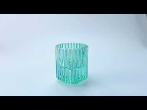 Laser mini candle jar/Vertical stripes candle jar