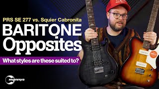 Video thumbnail for 2 Very Different Baritone Guitars, What Suits What? Squier Cabronita vs. PRS SE 277 by Mannys Music