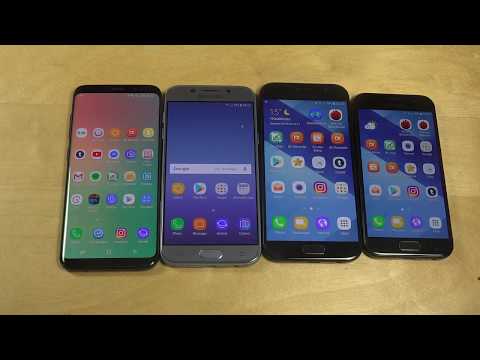 Samsung Galaxy J5 2017 vs Galaxy S8 vs Galaxy A5 2017 vs Galaxy A3 2017  Speed Test In Hindi