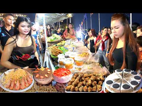 Unbelievable! CAMBODIAN Street Food Tour 2026! Wonderful Walking Tour at Riverside Food Night Market