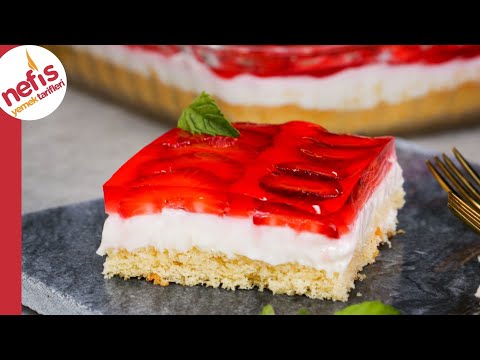 Bu Yazın Pastası 💥 Borcamda Tam 15 Kişilik Çilekli Hafif Pasta 😋