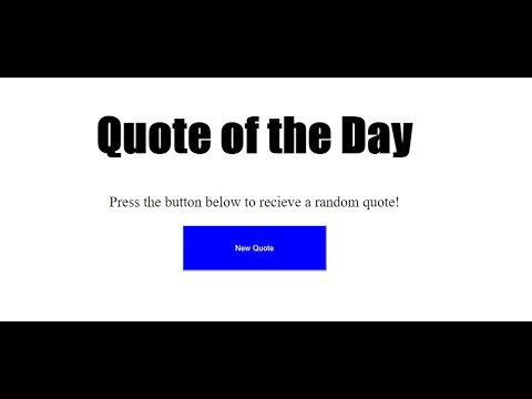 Random Quote Generator Vanilla Javascript Html Css