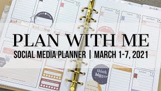 Plan with Me | Social Media Planner | March 1-7, 2021 #notiq #happyplanner
