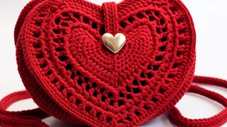 HEART ♥️ BAG VALENTINE GIFT IDEAS #CROCHET #KNITTING #TRAVEL #BAG #CROSS BODY AI MADE #VIDEO