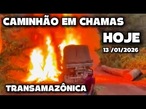 Truck on fire after collision. 13/01/2026