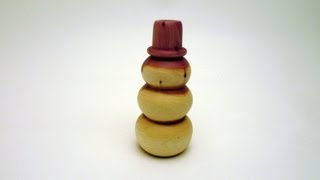 preview picture of video 'Woodturning Snowman Christmas Ornament'
