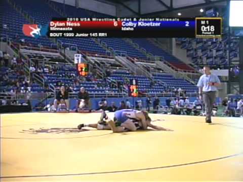 Junior Freestyle 145 pounds - Dylan Ness vs. Colby Kloetzer