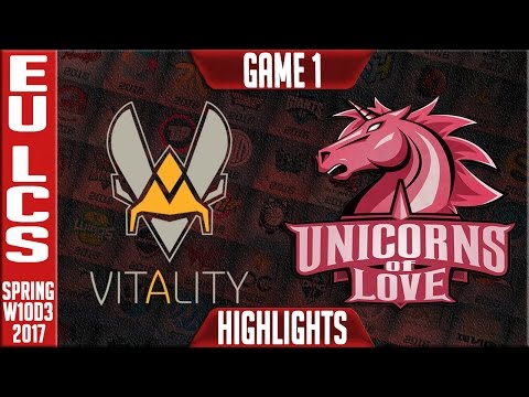 Vitality vs Unicorons of Love Game 1 Highlights - EU LCS W10D3 Spring 2017 - VIT vs UOL G1