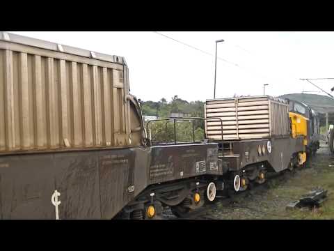 DRS 37606 tnt 37602. 6C52 Flasks. Carnforth. 21/08/14