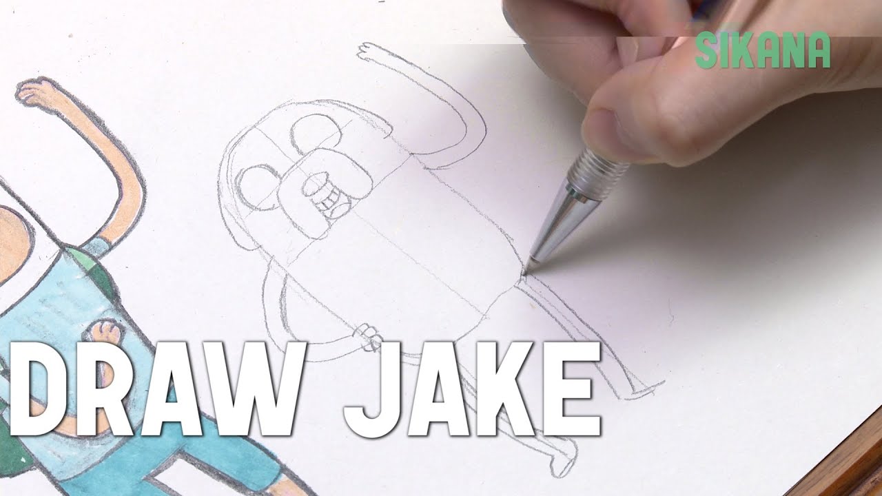Learn to draw easily: How to draw Jake from Adventure time