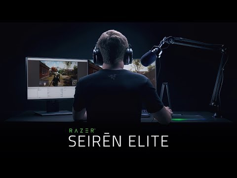Razer profesionalios klasės dinaminis "streaming" mikrofonas, "Seiren Elite", Juodos spalvos, USB