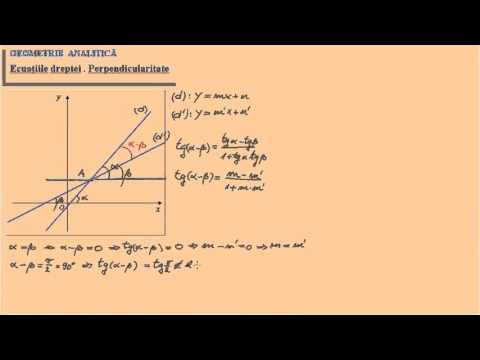 Geometrie analitica - Ecuatiile dreptei. Perpendicularitate