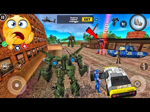 Rope Hero Vice Town🤩🤑(Aircraft Transformer Fight Red Light Boss) Jet Airplane Robot Fight Army Base