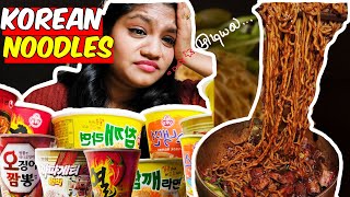 Korean Noodles Challenge Tamil | Korean Noodle Eating Tamil | Korean food reaction