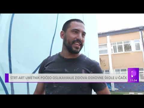PRIRODA I UMETNOST U NERASKIDIVOJ VEZI - Strit art umetnik oslikava zidove škole u Čačku
