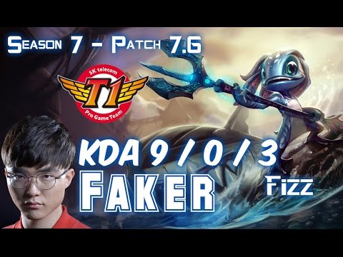 SKT T1 Faker FIZZ vs ZILEAN Mid - Patch 7.6 KR Ranked