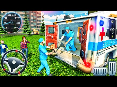 Ambulance Dog Rescue Simulator - 911 Save Cute Puppy City Van Drive - Android GamePlay