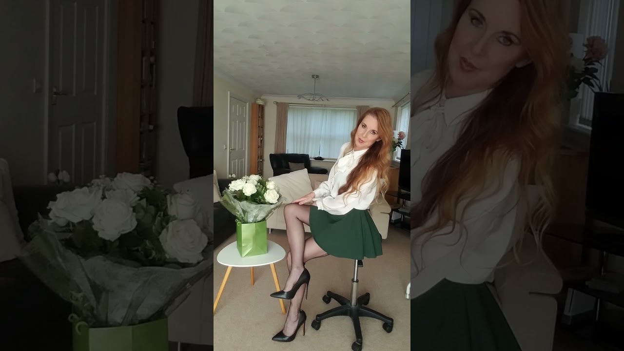 Autumn outfit.New skirt ,stockings and heels. #shorts stockings #highhels