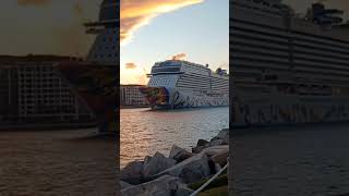 Norwegian Encore Departing Port Miami #norwegiancruiseline #portmiami