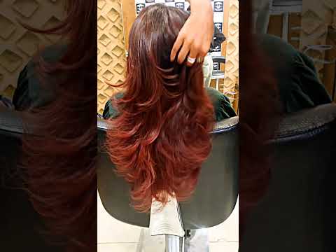 (Red+Dark brown 🩸 colour) #beauty #unfrezzmyaccount #salon #explore #makeupartist #publice #foryou 😊