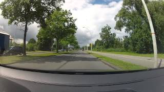 preview picture of video 'drive in Wolfsburg city and small piece of autobahn'