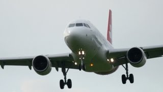 preview picture of video 'Helvetic Airways A319 Landing at Airport Bern-Belp - FIRST VISIT'