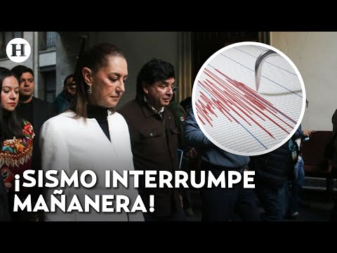 ¡Interrumpe mañanera por sismo! Así Claudia Sheinbaum abandonó la mañanera tras temblor en Guerrero
