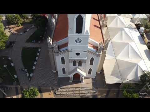 Imagens aéreas da linda Igreja Matriz da cidade de Urupes SP