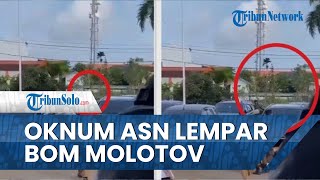 Viral Video Detik-detik Oknum ASN Lempar Bom Molotov ke Kantor Bupati Ketapang, Pelaku Salah Sasaran