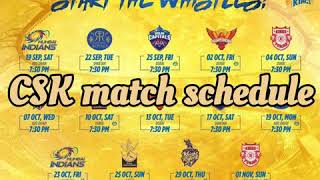 IPL Schedule 2020 | RCB Match Schedule | CSK Match Schedule