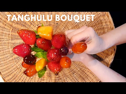 Perfect Tanghulu Bouquet for Valentine's day | How to make Candied Fruit with 2 Ingredients
