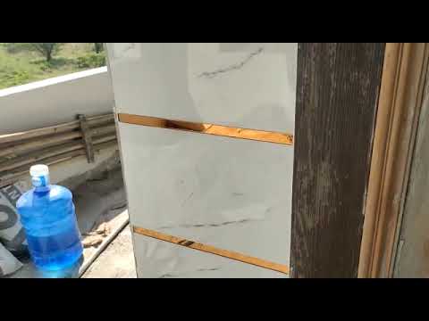 2x4 tiles.. main door elevation with gold border