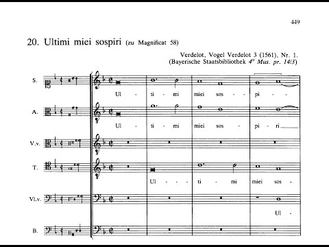 P. Verdelot, Ultimi mei sospiri - Score