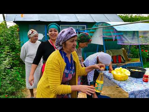 Татарстан! РОДНАЯ ДЕРЕВНЯ! Как здесь живут ТАТАРЫ? Жаркое из двух видов МЯСА! Татарские БАУРСАКИ!