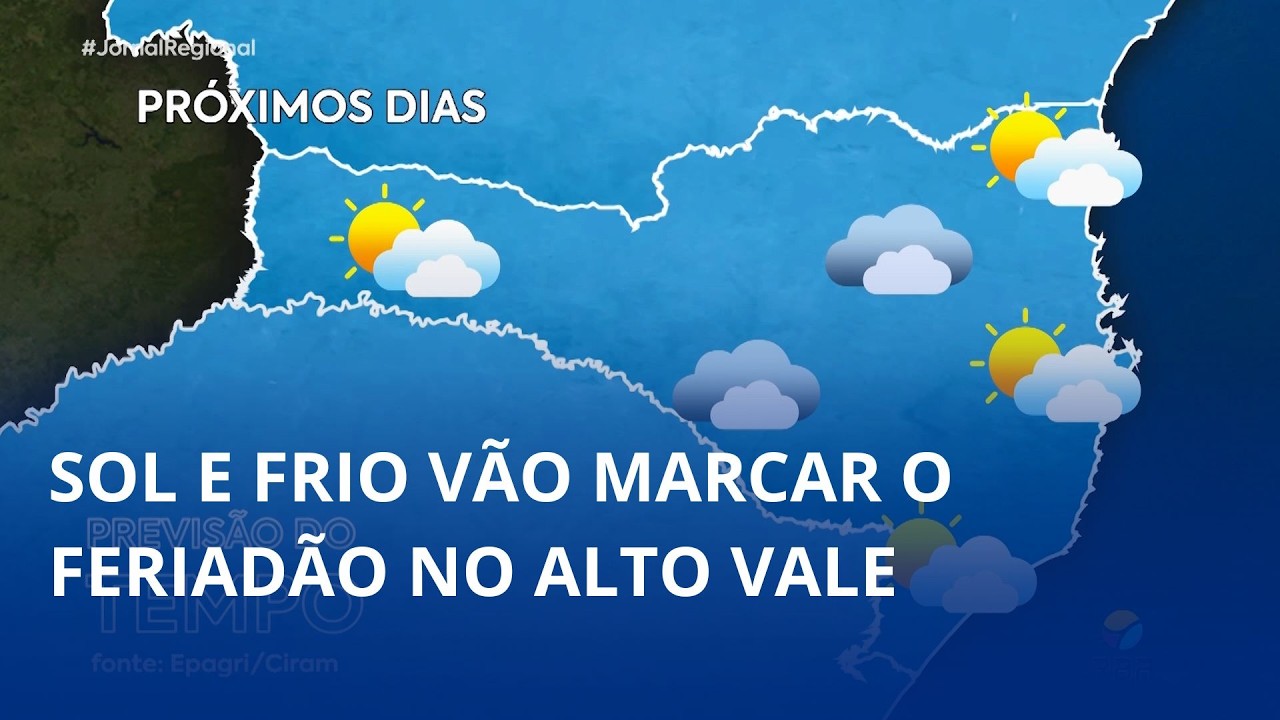 ☀️ Sol e frio vão marcar o feriadão no Alto Vale