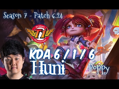 SKT T1 Huni POPPY vs CAMILLE Top - Patch 6.24 KR Ranked