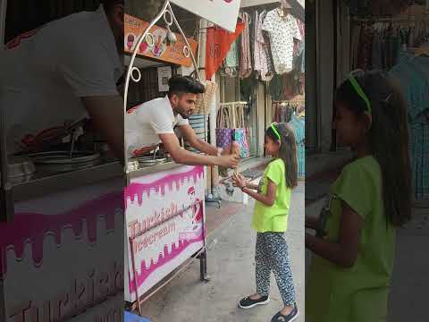 Acheera trying Turkish icecream turking near Gangaur ghat udaipur