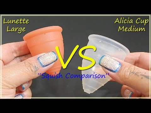 Lunette Lg vs Alicia Cup Med "Squish" - Menstrual Cups