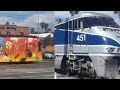 San Diego Trolley S70 4023 Races Amtrak Train 768 At Washington Street
