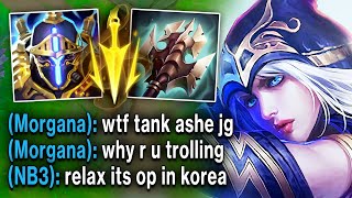 My team said I was trolling for picking Tank Ashe Jungle... so I carried them all