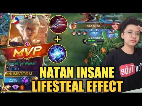 TOP GLOBAL NATAN LIFESTEAL BUILD 2022 | AUTO MANIAC!!! | ROAD TO MYTHIC | KIMSTORM | NATAN MLBB 2022